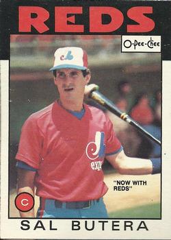 1986 O-Pee-Chee Baseball Cards 261     Sal Butera#{Now with Reds
